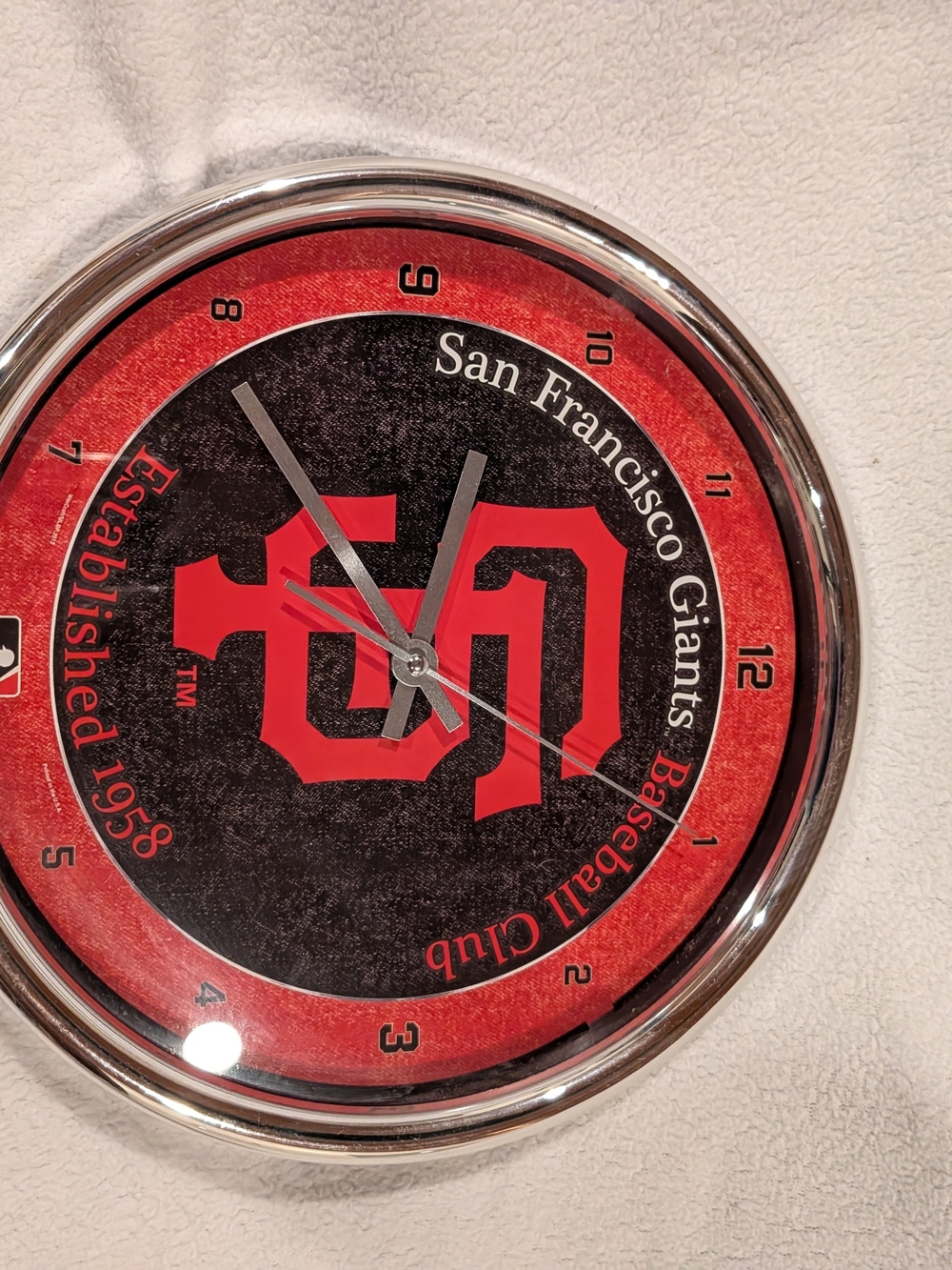 MLB San Francisco Giants Orange and Black Wall Clock